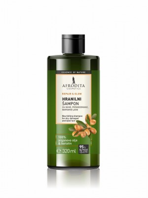 Hranjivi šampon za suhu, oštećenu kosu s arganovim uljem i keratinom