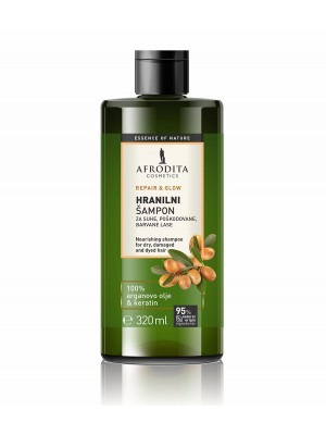 Hranljivi šampon za suvu, oštećenu kosu s arganovim uljem i keratinom