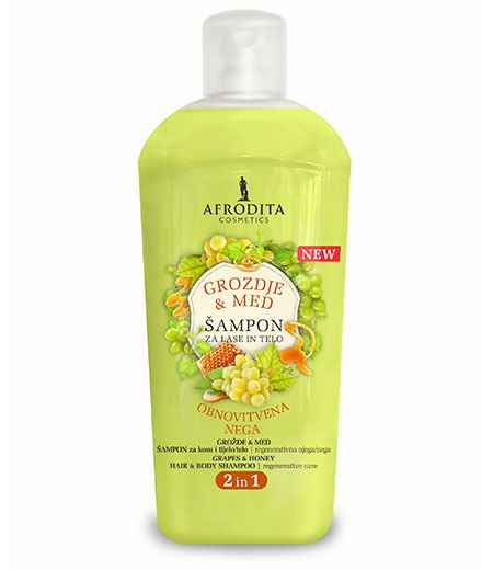 Šampon za lase in telo GROZDJE & MED 